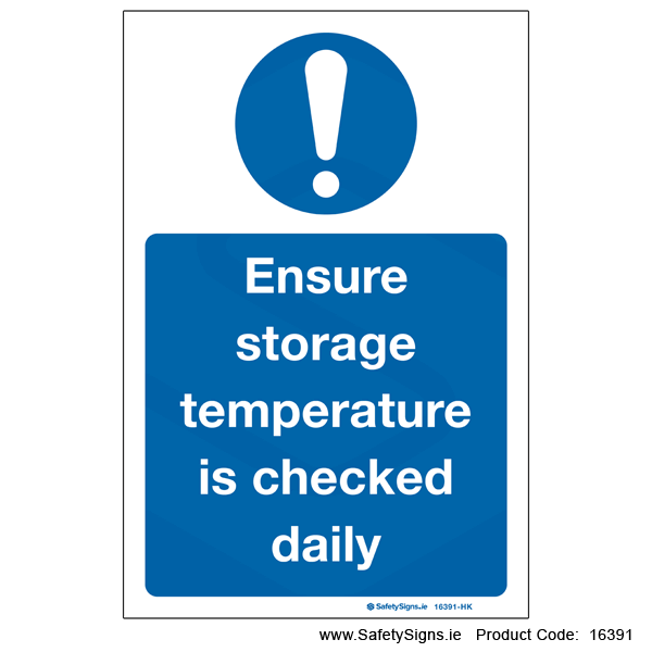 Daily Machine Check Temp Check Temperature Daily - 16391 — SafetySigns.ie