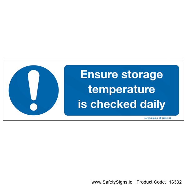 Check Temperature Daily - 16392 — SafetySigns.ie