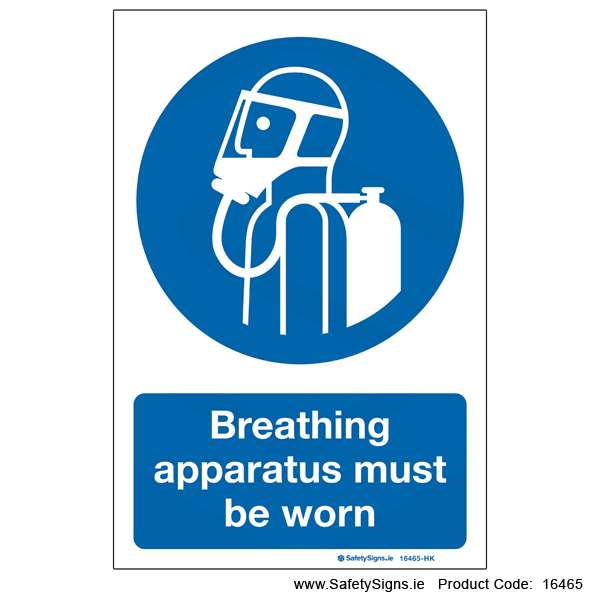 Breathing Apparatus must be Worn - 16465 — SafetySigns.ie