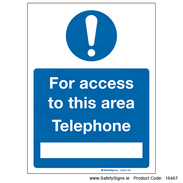 For Access to Area Telephone - 16467