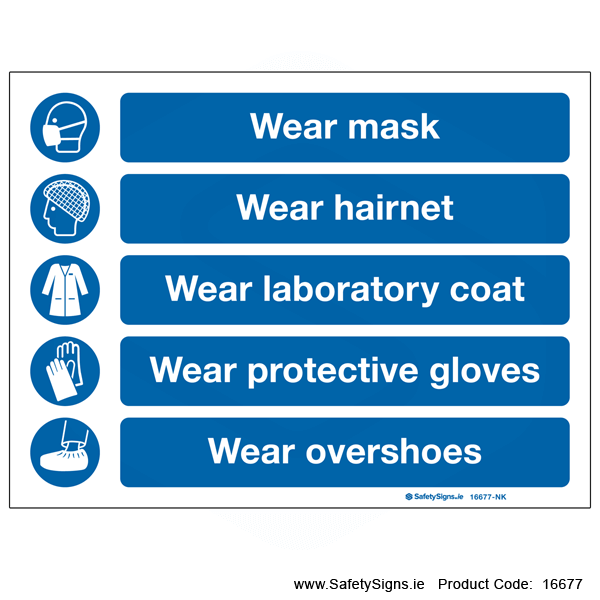 Basic Ppe Lab Labels Laboratory PPE - 16677 — SafetySigns.ie