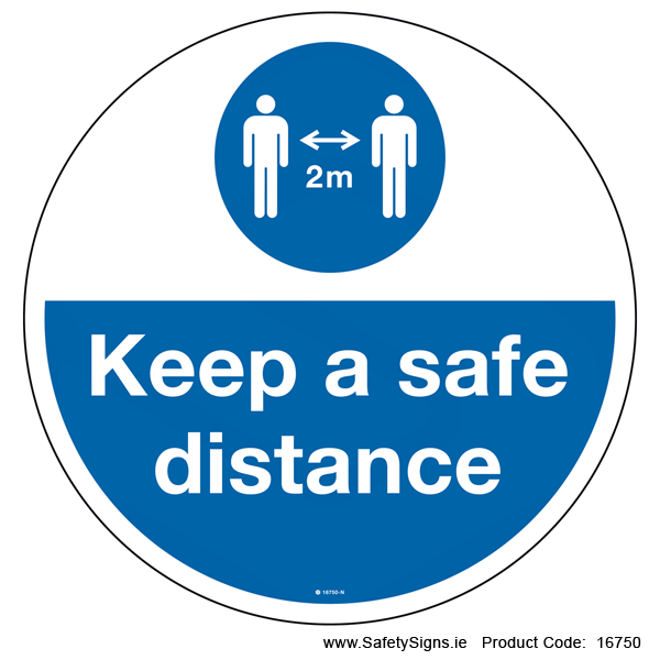 Safety Distance Signs Keep a Safe Distance - FloorSign (Circular) - 16750 — SafetySigns.ie