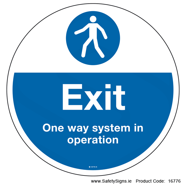 Exit One Way System in Operation- FloorSign (Circular) - 16776 ...