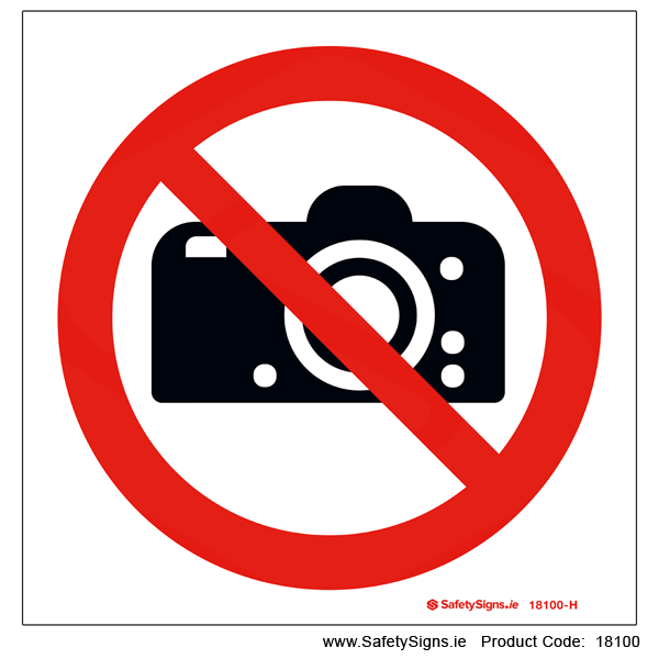 Cameras Prohibited - 18100 — SafetySigns.ie