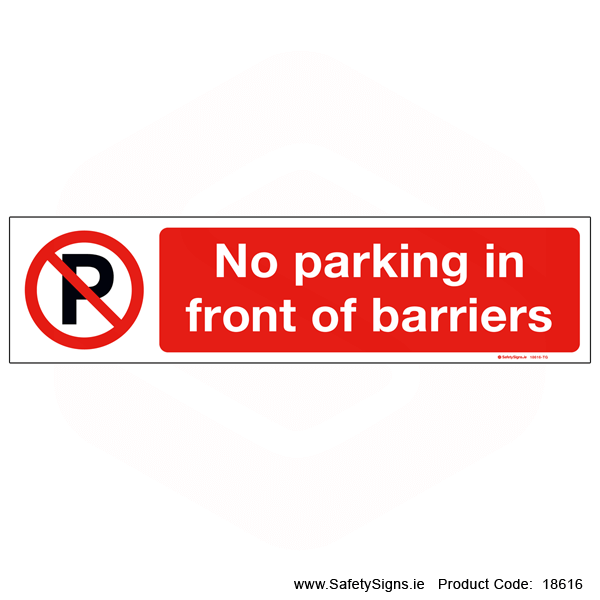 No Parking in Front of Barriers - 18616