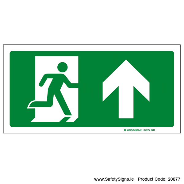 Emergency Exit SG106 Arrow Up - 20077 — SafetySigns.ie