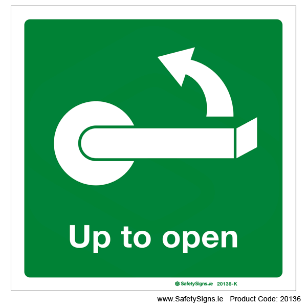 Left Handle Up Sign Turn Handle Up Left - 20136 — SafetySigns.ie
