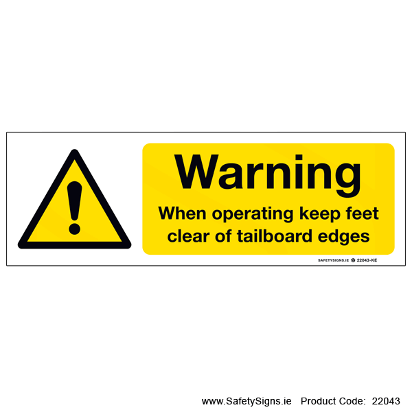 Tailboard Edges - 22043 — SafetySigns.ie