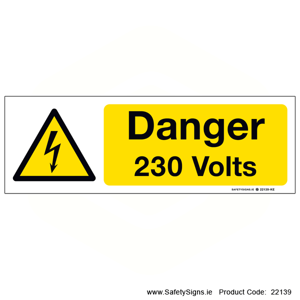 230 Volts - 22139 — SafetySigns.ie