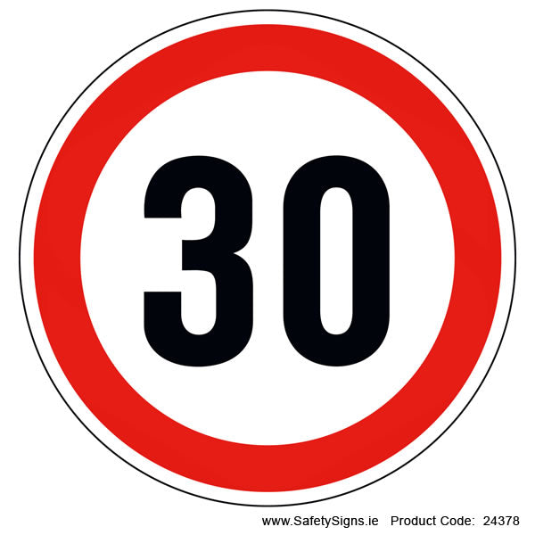 Vehicle Speed Limitation - 30kmh (Circular)- 24378