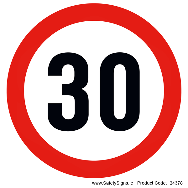 Vehicle Speed Limitation - 30kmh (Circular)- 24378