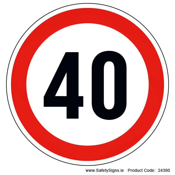 Vehicle Speed Limitation - 40kmh (Circular)- 24380