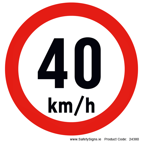 Vehicle Speed Limitation - 40kmh (Circular)- 24380