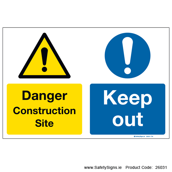 Construction Site - 26031 — SafetySigns.ie