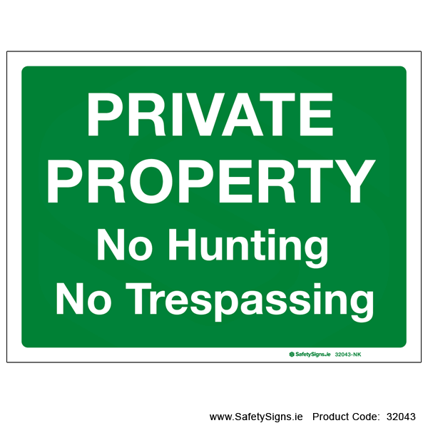 Hy-Ko 12" X 18" No Trespassing Or Hunting Aluminum Sign