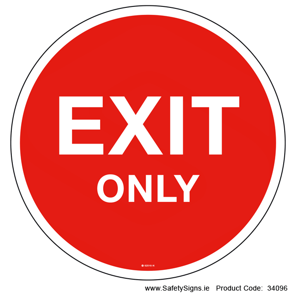 Exit Only (Circular) - 34096 — SafetySigns.ie