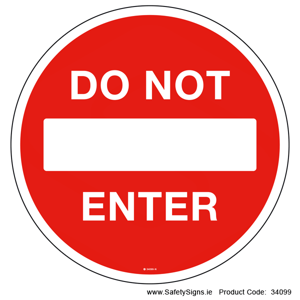 Do Not Enter (Circular) - 34099 — SafetySigns.ie