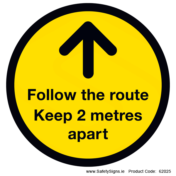 Follow the Route - FloorSign (Circular) - 62025 — SafetySigns.ie