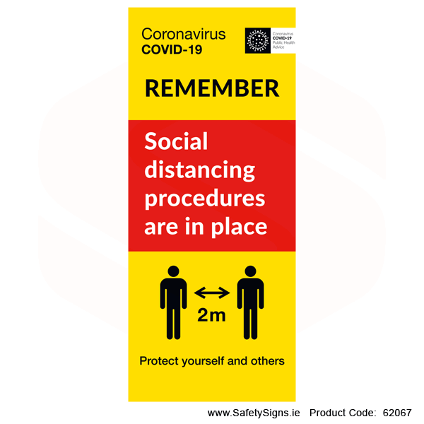 Remember Social Distancing - Pullup Banner - 62067