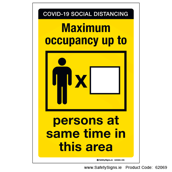 Area Occupancy Limit - 62069 — SafetySigns.ie