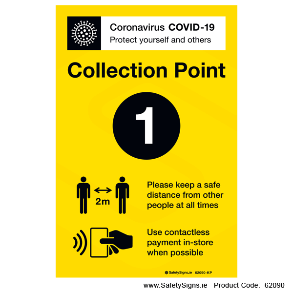 Phone Collection Point Sign Covid-19 Collection Point 1 - 62090 — SafetySigns.ie