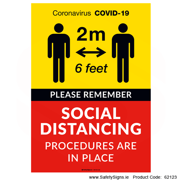 Social Distancing - 62123 — Safetysigns.ie