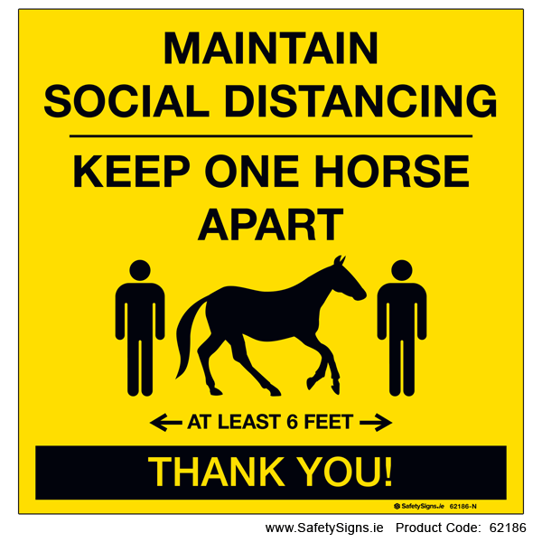 Social Distancing - Equestrian - 62186 — SafetySigns.ie