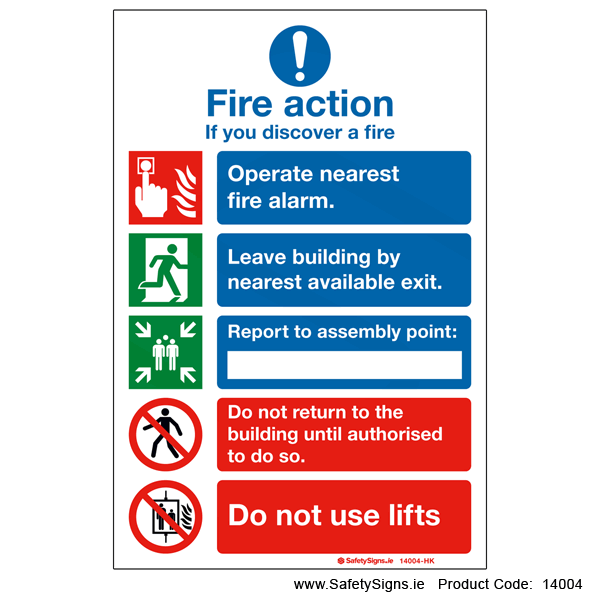 Fire Action - 14004 — SafetySigns.ie