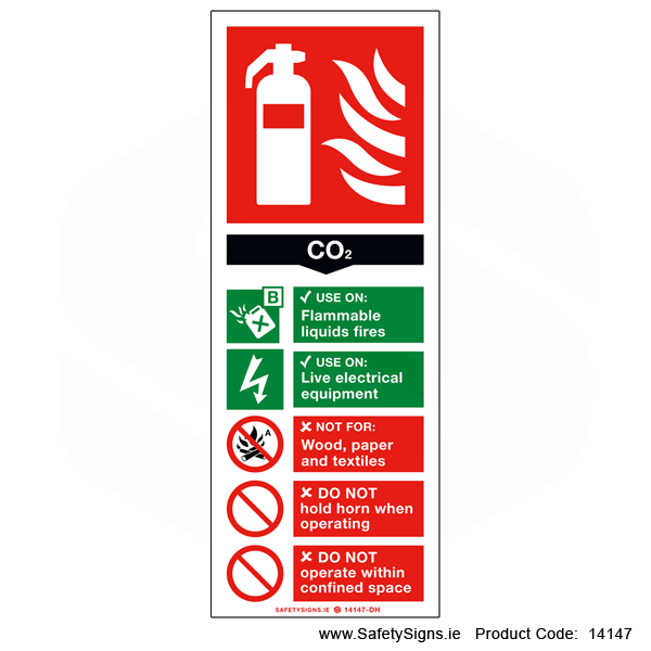 Fire Extinguisher SG14 CO2 - 14147 — SafetySigns.ie