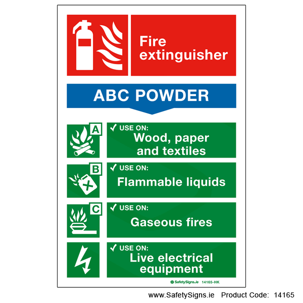 Fire Extinguisher SG15 ABC Powder - 14165 — SafetySigns.ie