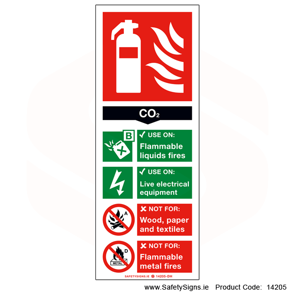 Fire Extinguisher SG14 CO2 - 14205 — SafetySigns.ie