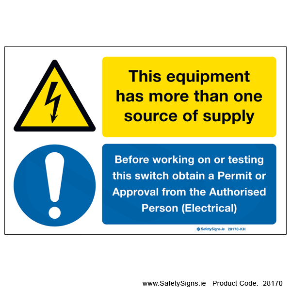 Equipment has Multiple Supply Sources - 28170