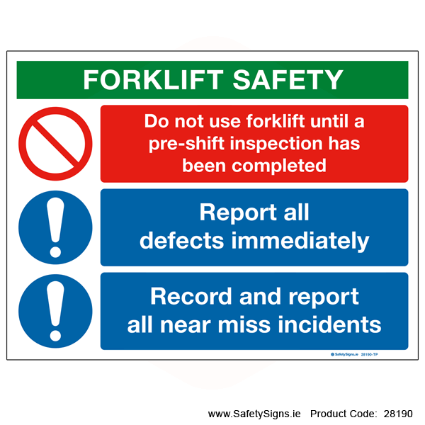 Forklift Safety - 28190 — SafetySigns.ie