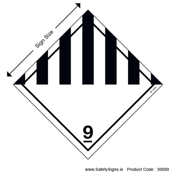 Class 9 - Miscellaneous Dangerous Substances - 30080 — SafetySigns.ie