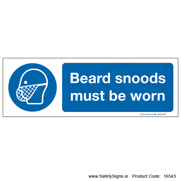 Beard Snoods to be Worn - 16543 — SafetySigns.ie