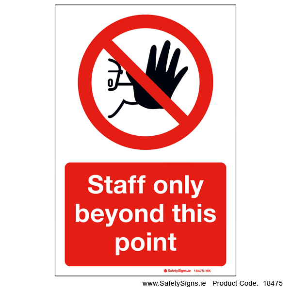 thumbnail image 2 of Fancy Employees Only Beyond This Point Sign – All Quality Brand, Retail-Ready Packaging, Perfect For Office Or Breakroom 2 of 2