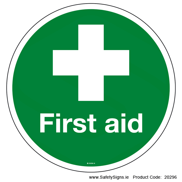 First Aid - FloorSign (Circular) - 20296 — SafetySigns.ie