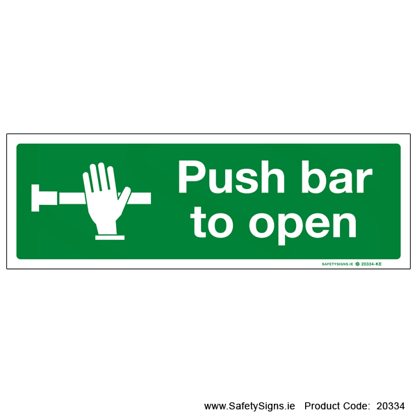 Push Bar to Open - 20334 — SafetySigns.ie