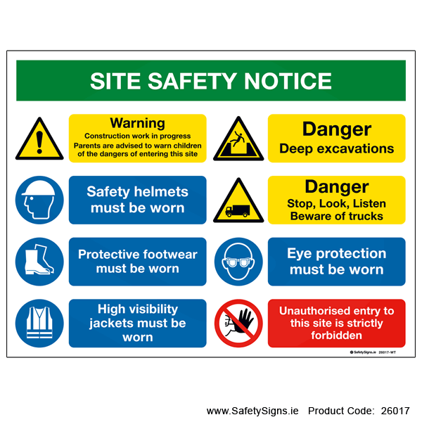 Site Safety Notice - 26017 — SafetySigns.ie