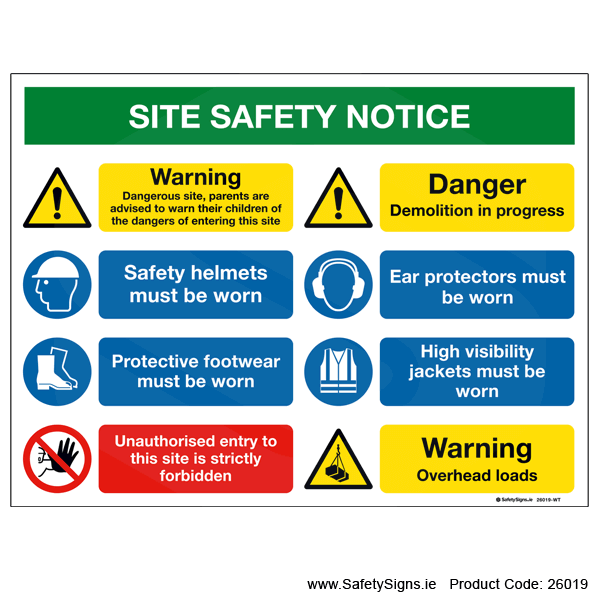 Site Safety Notice - 26019 — SafetySigns.ie