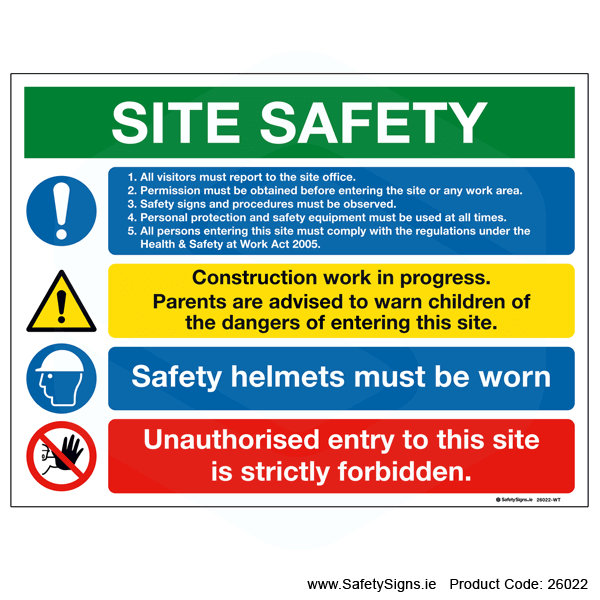 Site Safety Notice - 26022 — SafetySigns.ie