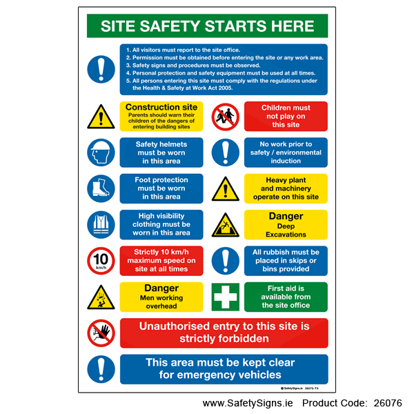 Site Safety Notice - 26076 — SafetySigns.ie