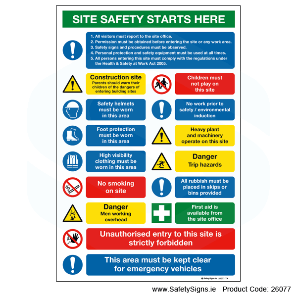 Site Safety Notice - 26077 — SafetySigns.ie