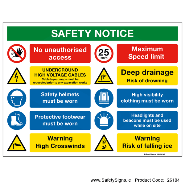 Safety Notice - Wind Farm - 26104 — SafetySigns.ie