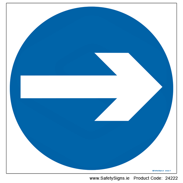 Turn Right - RUS005 - 24222 — SafetySigns.ie