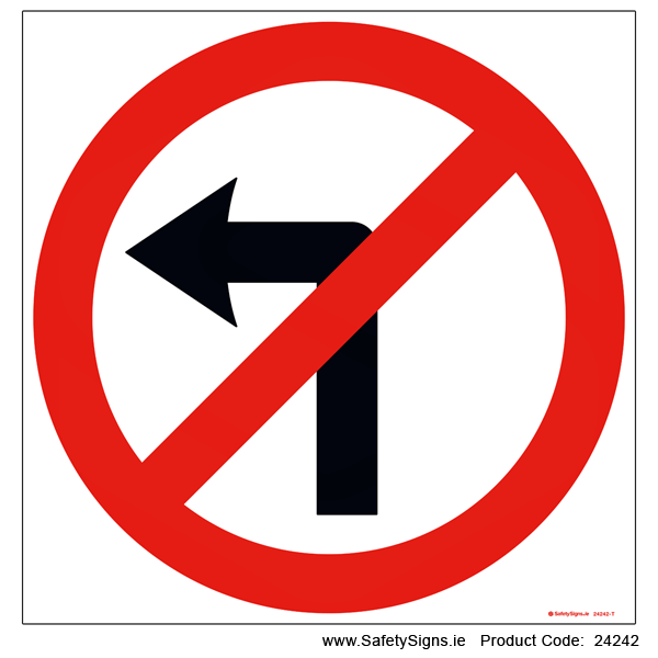 No Left Turn - RUS013 - 24242 — SafetySigns.ie