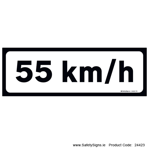 Supplementary Plate - Speed Limit - 55kmh - P011 - 24423 — SafetySigns.ie