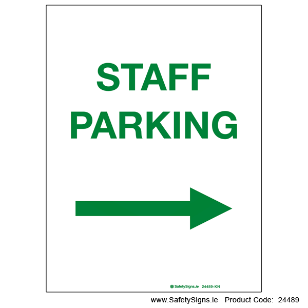 Staff Parking - Arrow Right - 24489