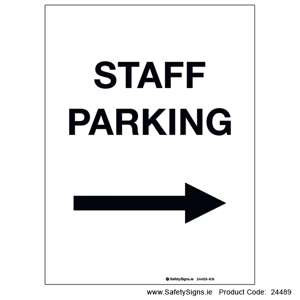 Staff Parking - Arrow Right - 24489