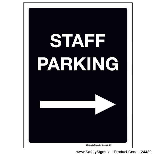 Staff Parking - Arrow Right - 24489